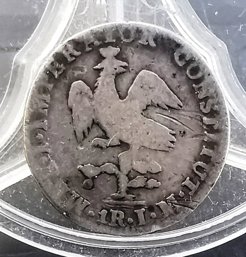 Moneda Original Plata Un Real 1822 Agustin De Iturbide