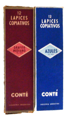 Lapices Antiguos Años 70 Copiativo Azul Y Rojo Nuevo Sin Uso