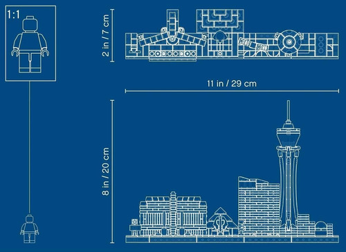 Set Lego Architecture Las Vegas, Para Armar, 487 Piezas