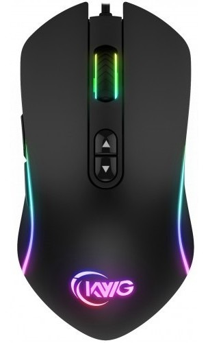 Mouse Gamer Rgb Kwg Orion P1 12000 Dpi 7 Botões Black Cor Preto