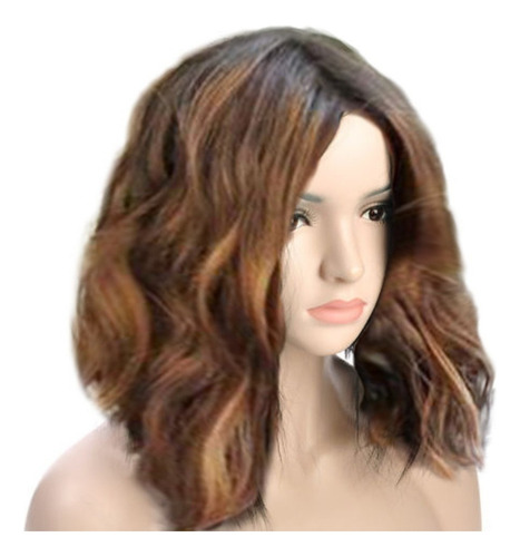 Peluca Ondulada Corta Bobo Cabello Humano Pink Net Glueless