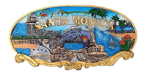 Imán Para Nevera 3d De Santa Mónica, Los Ángeles California