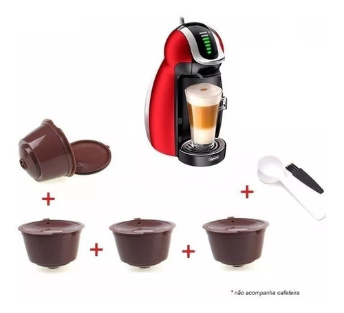 4un. Cápsula Reutizável Comp. Dolce Gusto + Colher ''