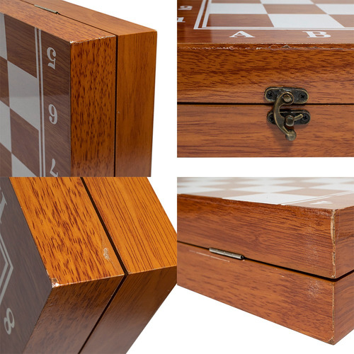 Ajedrez Piezas De Madera Juego De Mesa Familiar Con Detalle (Usado)