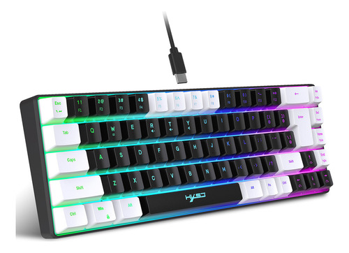 Teclado Mecánico Con Cable V200 Gaming Hxsj Rgb Mini Para K6