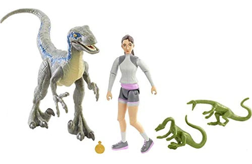 Jurassic World Human & Dino Pack Yasmina Yaz & Velociraptor 