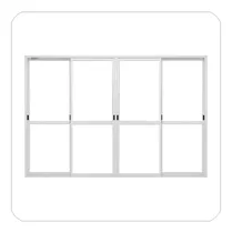 Comprar Puerta Ventana Balcon 400x200 Vidrio 4mm 4 Hojas 2 Guias 86