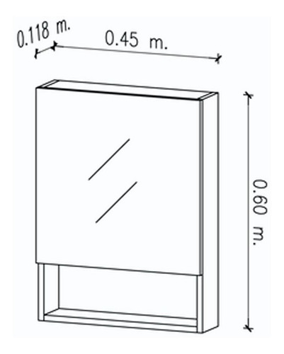 Botiquin Baño Puerta 45x60 Cm Melamina Espejo Amube