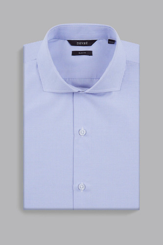 Camisa Devré De Vestir Slim Rayada Celeste Hombre 44d000...