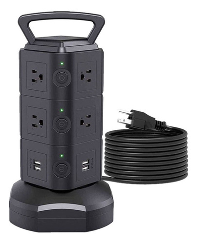 Tower Power Strip Con 4 Enchufes Usb Y 10 Para Oficina Y Hog