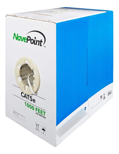 Navepoint Cat5e (cca), Ft, Blanco, Cable Ethernet Sólido A.