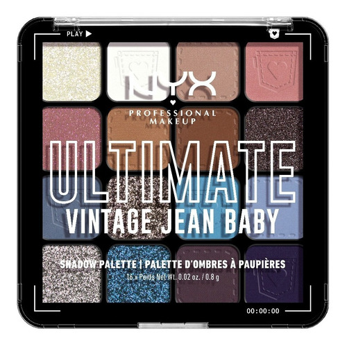 Paleta De Sombras Ultimate Shadow Palette De 16 Tonos Nyx Color de la sombra VINTAGE JEAN BABY