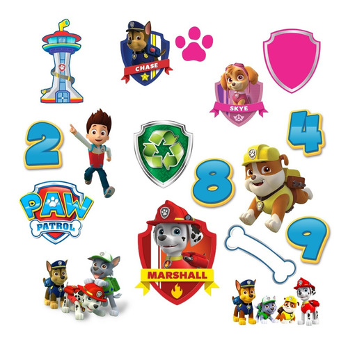 Kit Clipart Png + Papel Fondos Paw Patrol Patrulla Canina