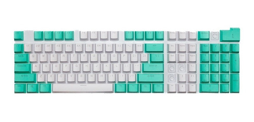 Imagen 3 de 3 de Keycaps Set Color Turquesa + Blanco