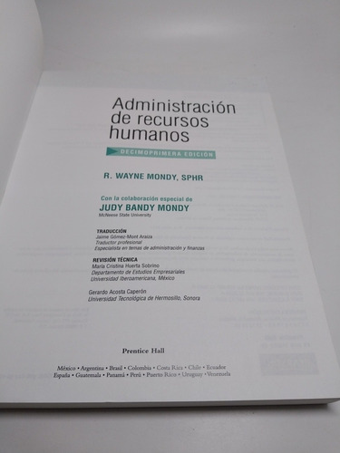 Administración De Recursos Humanos Wayne Mondy (Usado)