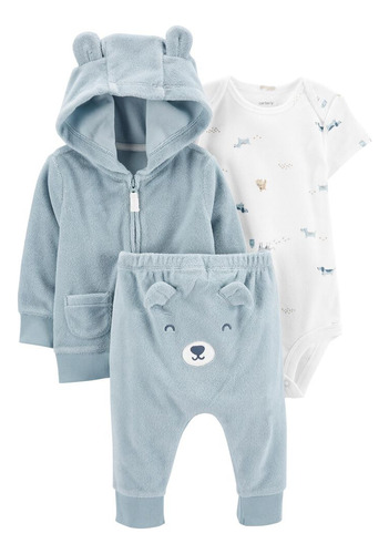 Pantalon + Campera De Plush + Body Mc Carters 3m