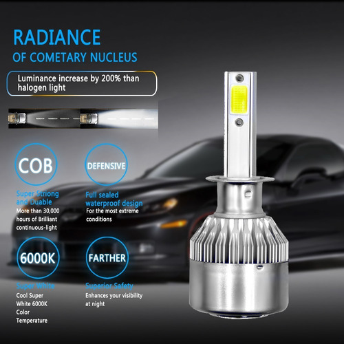 Kit Turbo De Foco Led H3 3800lm 36w Luz Blanca