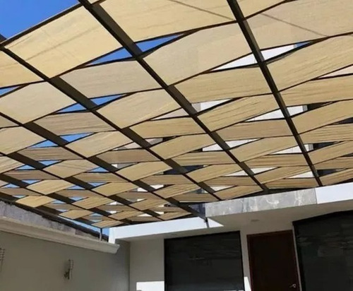 Combo De Pergolas Malla Sombra (6pz) De 14m X .80 Beige 90% (Usado)