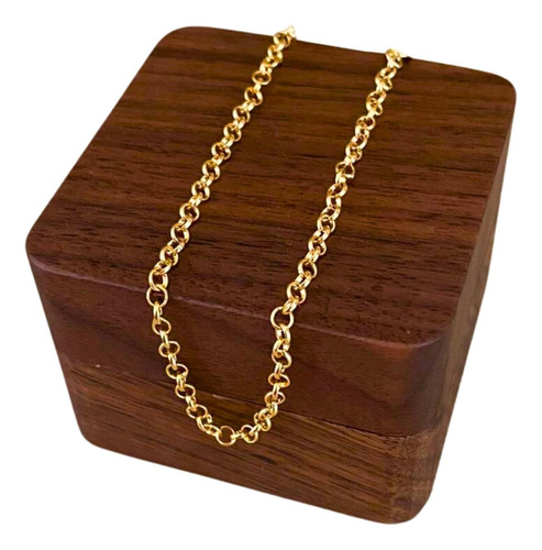 Pulseira Unissex Elo Português 3mm - 19cm - Ouro 18k