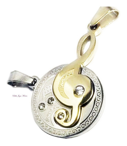 2 Dijes Musica Amor Sol + 2 Cadenas Acero Importado Rocklove