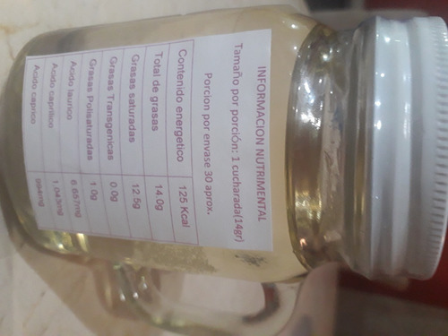 Aceite De Coco Extra Virgen 100% Natural
