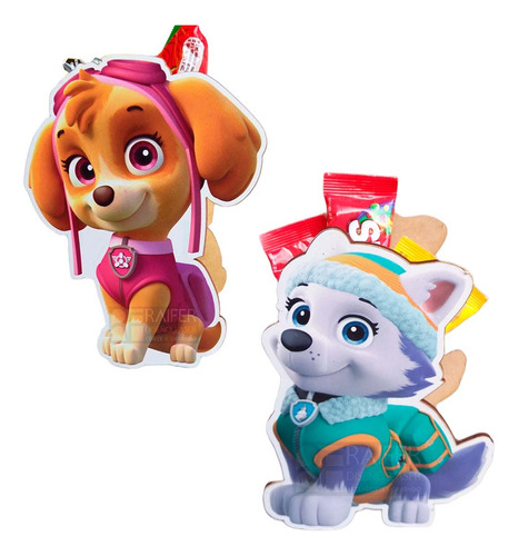 Dulcero Centro De Mesa Pawpatrol Skye Y Everest 30 Pza 2cara