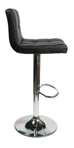 Banqueta Taburete Sillon Barra Bar Acolchado Pack De 2 Acabado de la estructura Cromado Color Negro