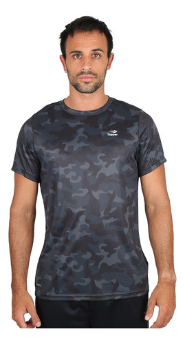 Remera Entrenamiento Topper Full Print Hombre En Gris | Dext