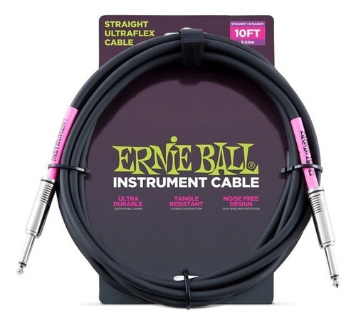 Cable Ernie Ball 3.04 Mts. Negro (recto/recto) 6048