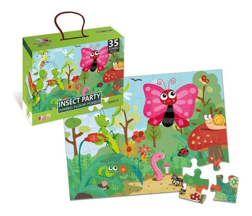 Rompecabezas Gigante Insectos Fiesta Puzzle 35 Piezas 44x60