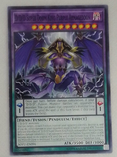 Fusion Comun Yugioh D/d/d Super Doom King Purple Armageddon