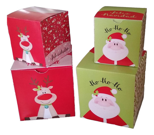 Kit Imprimible Cajas Cuadradas Navidad - Listo Para Imprimir