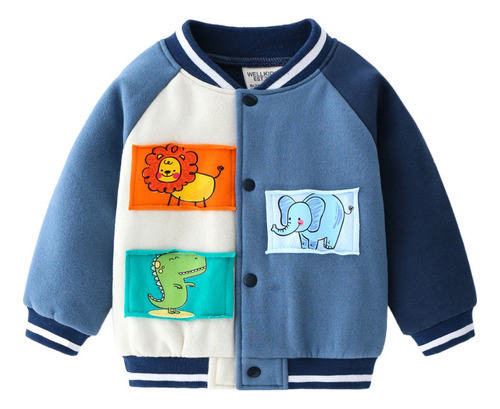 Chaqueta Casual Mezclilla Con Dibujos Animados Para Niño