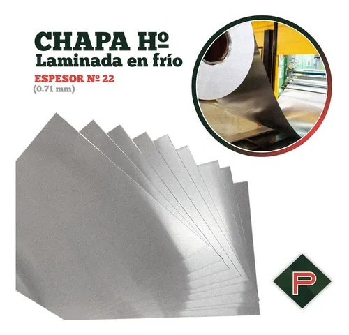 Chapa Lisa De Hierro N22 (0,71 Mm) De 1x2 Mts Perticari