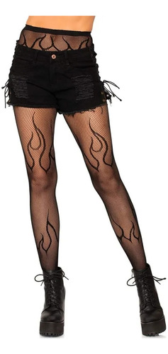 Imagen 6 de 6 de 2 Pantimedias Medias Largas Calavera Malla Mujer