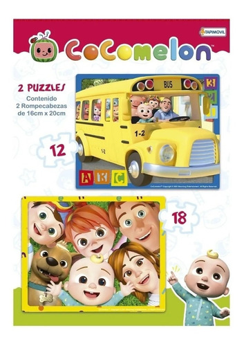 Imagen 4 de 7 de 2 Puzzles Cocomelon Didactico 12 Y 18 Piezas Encastre Niños