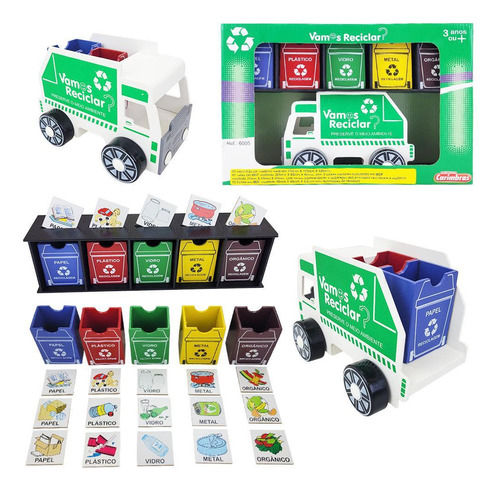 Brinquedo Educativo Caminhão Coleta Seletiva Vamos Reciclar