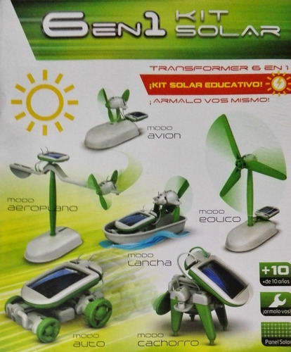 Arma Robot Solar 6 En 1 Se Mueve C/energía Solar Didactikids