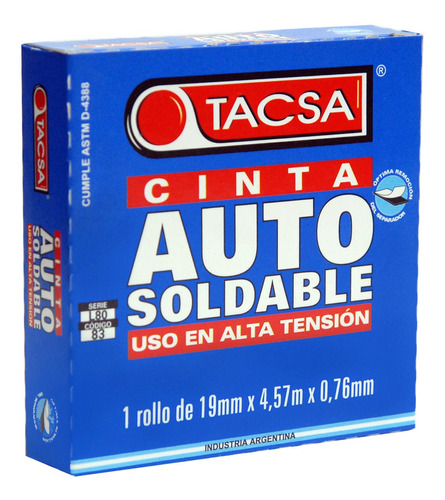 Cinta Autosoldable Alta Tensión Tacsa X 4.57m Negro Pack X52