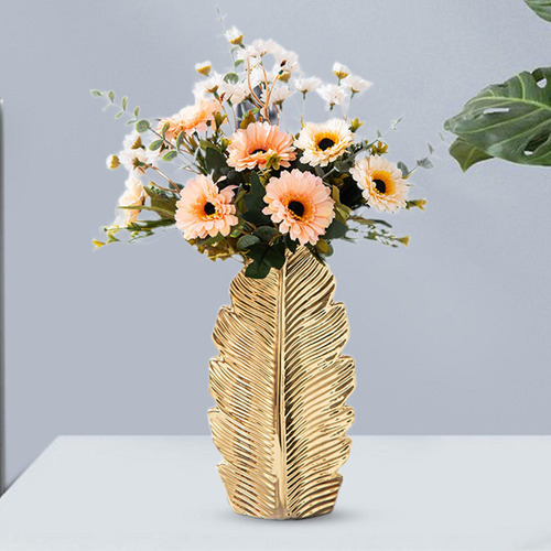 Vaso De Flores Suporte Para Flores Secas, Decoração Ouro