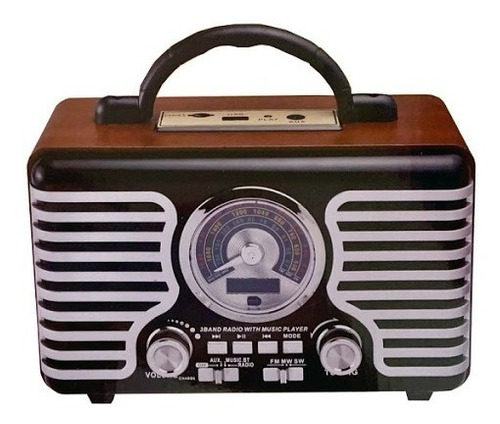 Radio Retro Recargable/bluetooth/fm/am/usb/micro Sd