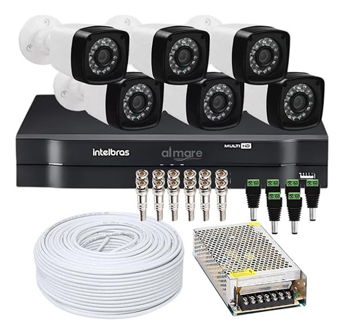 Kit Cftv 6 Câmeras Monitoramento Full Hd Dvr Intelbras 8ch