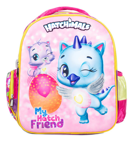 Mochila Hatchimals Hatch Friend Kinder Ruz Color Rosa Diseño De La Tela Liso