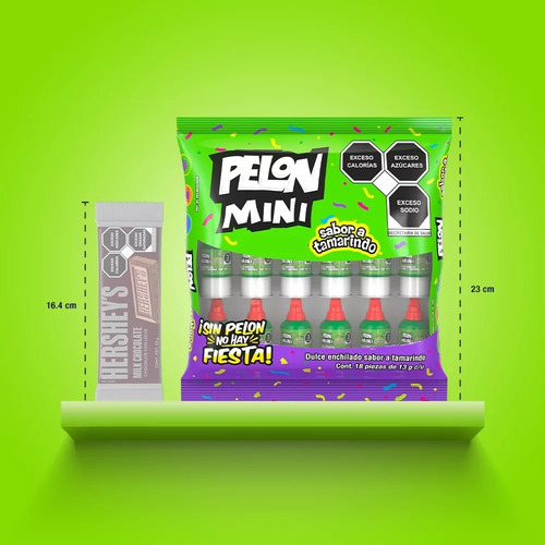 Mini Pelon Pelo Rico Hershey 18 Pzas Rico Sabor A Tamarindo