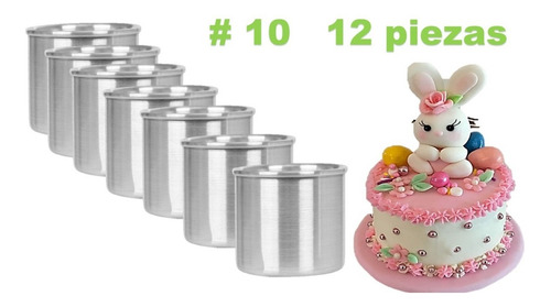 Moldes 10 Cm Pastel Flan Reposteria Recto Redondo Set 10 Pzs
