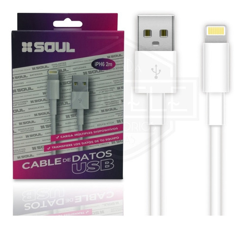 Cable Compatible Con iPhone - 2 Metros Soul - Apto Carga Rapida