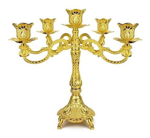 Xauiio Candelabro De Metal De 5 Brazos Para Iglesia, Eventos