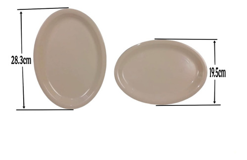 Plato Tampiqueño Ovalado Beige (6 Pieza)