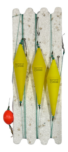 Linea Pesca De Pejerrey Cometa Rombo 3 Boyas Plasticas 6 Cm