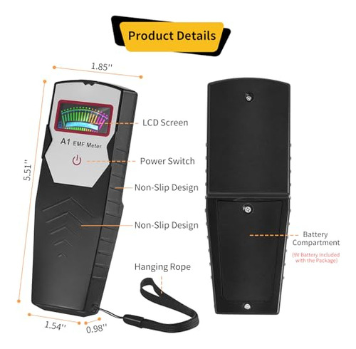 Medidor Emf Detector De Campo Magnético, Detector Digital Lc